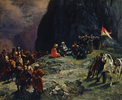 Kluke von Klugenau tábornok és Sámil imám találkozása 1837-ben, 1849-ben alkotó: Grigori Grigorevich Gagarin